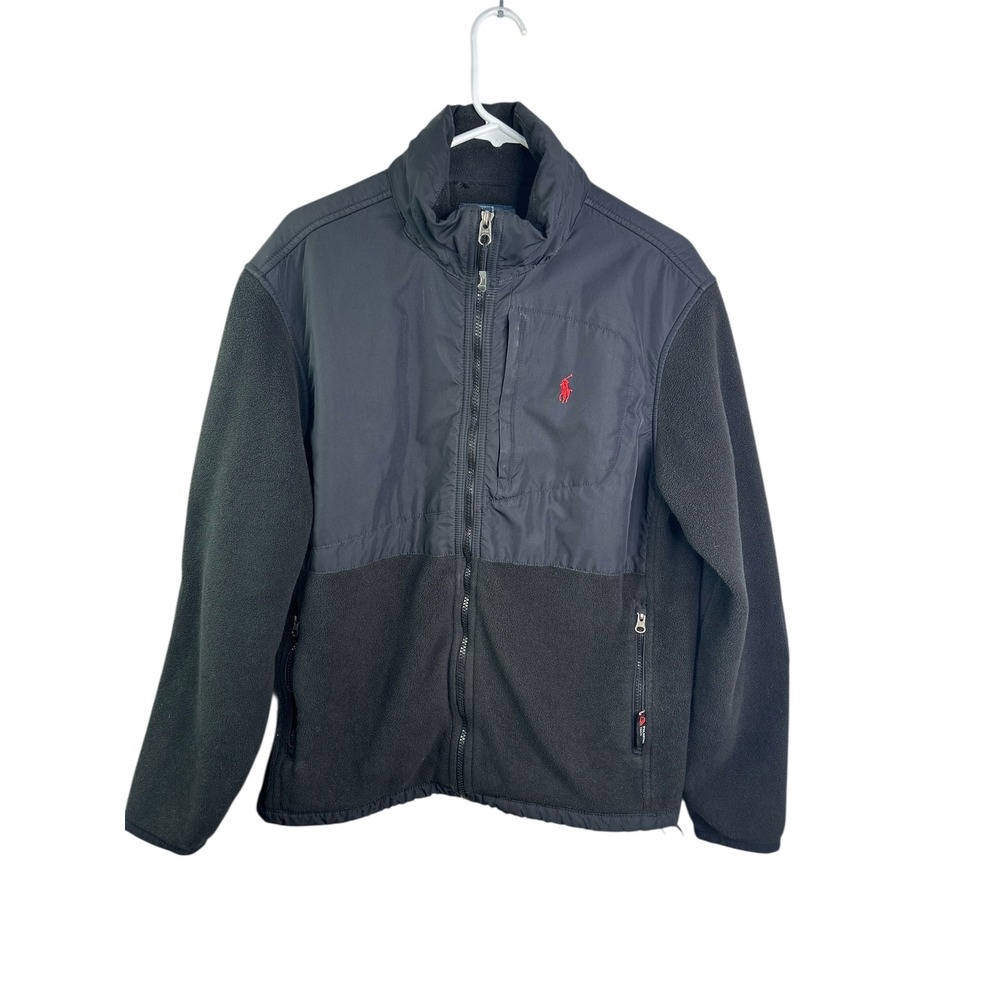 Vtg Polo Ralph Lauren Men's Black Fleece Denali Jacket Pony Logo Full Zip Sz M - Picture 3 of 13